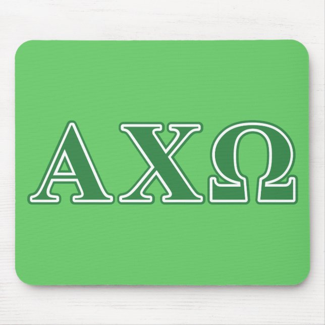Mousepad Letras Verdes da Alpha Chi Omega (Frente)