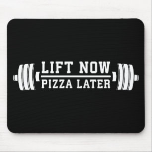 Mousepad Levante Agora, Pizza Mais Tarde, Barbell - Engraça