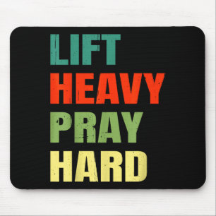 Mousepad Levante Pesado Reze Duro Academia Cristão Frase Di