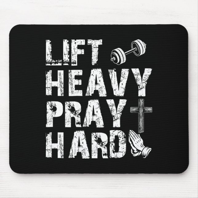 Mousepad Levante Pesado Reze Duro Presente Cristão de Trein (Frente)