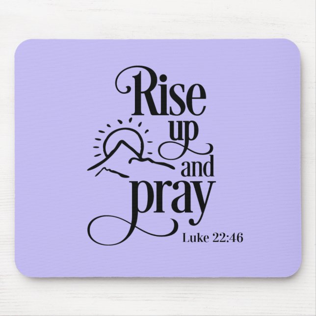 Mousepad Levante-se e reze Luke 22:46 Bíblia cristã Roxo (Frente)