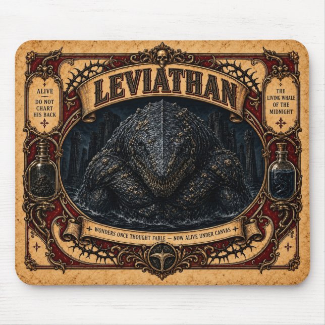 Mousepad Leviatã, Monstro de Circo Vintage (Frente)