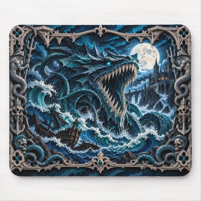 Mousepad Leviatã, Monstro de Corte de Papel (Frente)