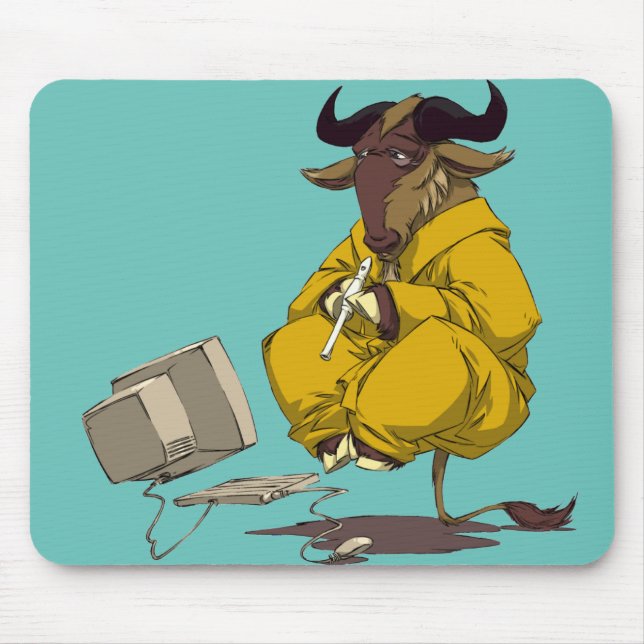 Mousepad Levitação, meditação e flauta GNU (Frente)