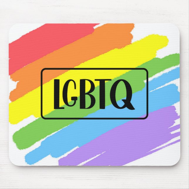 Mousepad LGBTQ Brushstrokes Arco-Íris (Frente)