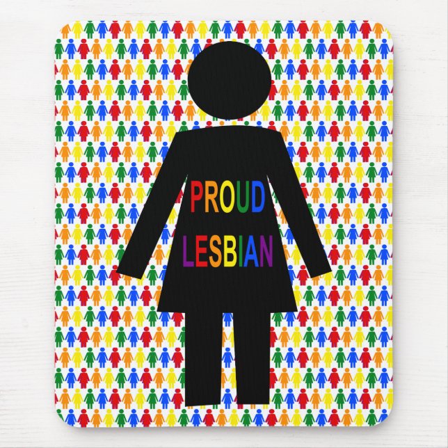 Mousepad LGBTQ Silhouette Lésbica e Damas Arco-Íris (Frente)