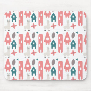 Mousepad Lhama Alpaca Animal Homs Verde Coral