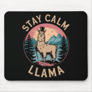 Mousepad Lhama Fique Calmo Alpaca Engraçado No Montanhismo
