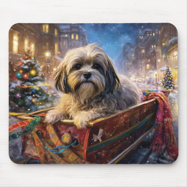 Mousepad Lhasa Apso Christmas Fesason Season (Frente)