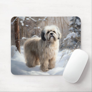 Mousepad Lhasa Apso Deixe-A Neve Natal