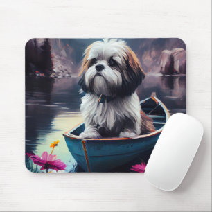 Mousepad Lhasa Apso em um Paddle: Uma Aventura Cênica