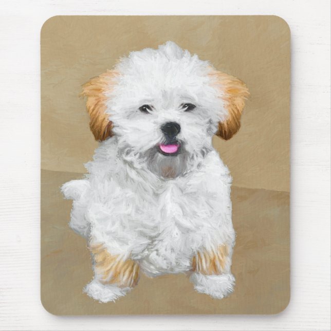 Mousepad Lhasa Apso Puppy Painting - Arte De Cachorro Origi (Frente)