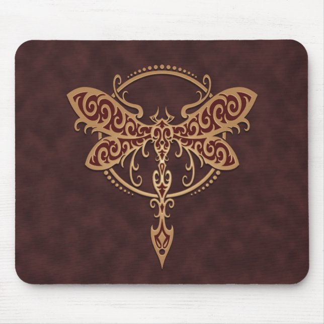 Mousepad Libélula tribal - marrom (Frente)