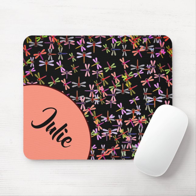 Mousepad libélulas coloridas personalizadas (Com mouse)