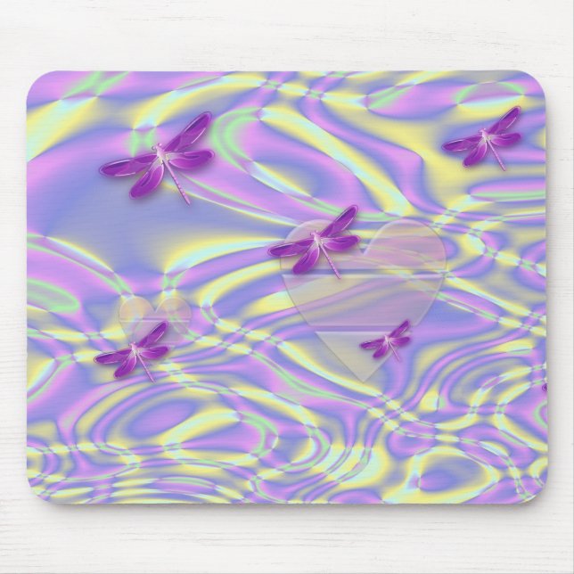 Mousepad Libélulas e corações (Frente)