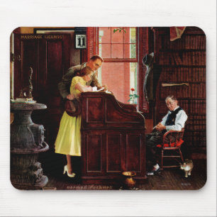 Mousepad Licença de casamento por Norman Rockwell