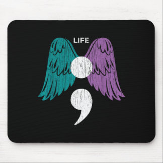 Mousepad Life semicolon wings awareness mental health