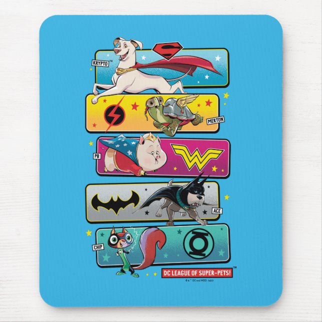 Mousepad Liga DC de Painéis Super Pets (Frente)