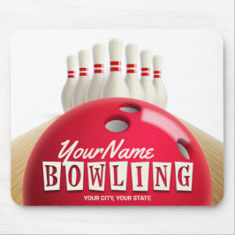 Mousepad Liga Retroativa de Pinos de Bola de boliche Person