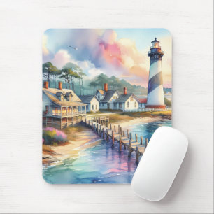 Mousepad Lighthouse & Beach Cottages Scense