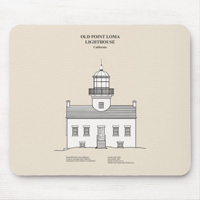 Mousepad Lighthouse de Loma de Old Point - Califórnia - SBD (Frente)