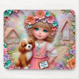 Mousepad LILA ~ Aniversário Floral Saudação ~