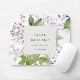 Mousepad Lilac Cottage Garden Watercolor Bunch Floral