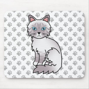 Mousepad Lilac Point Tabby Birman / Ragdoll Cute Cat & Paws