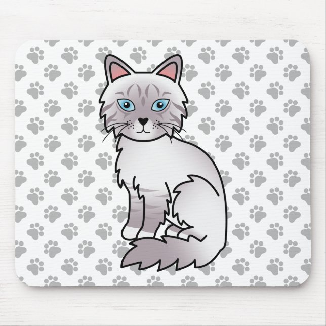Mousepad Lilac Point Tabby Birman / Ragdoll Gato Fofo & Pat (Frente)