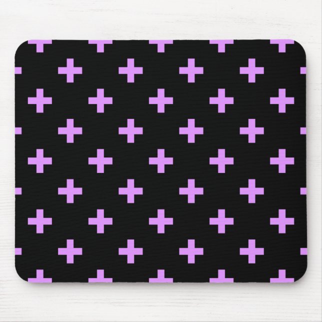 Mousepad Lilac polka cruza em preto (Frente)