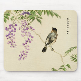 Mousepad Lilac Sparrow Monograma, Vintage Japonês