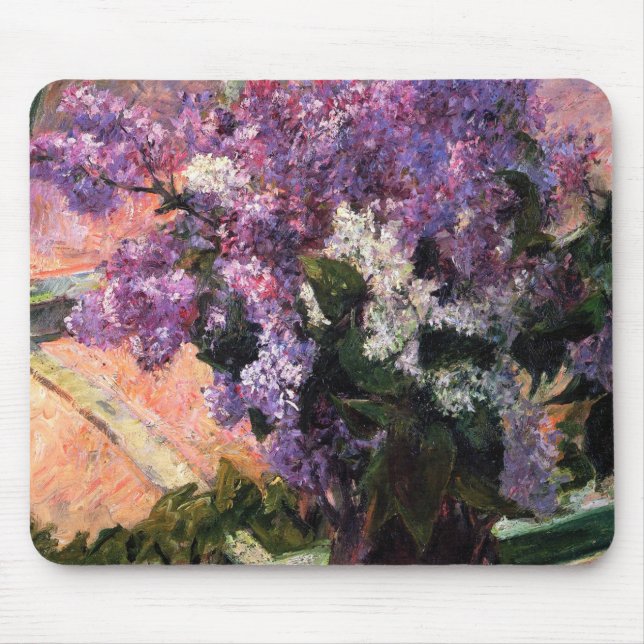 Mousepad Lilacs em uma janela por Mary Cassatt (Frente)