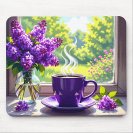 Mousepad Lilases Roxos bonito e Café