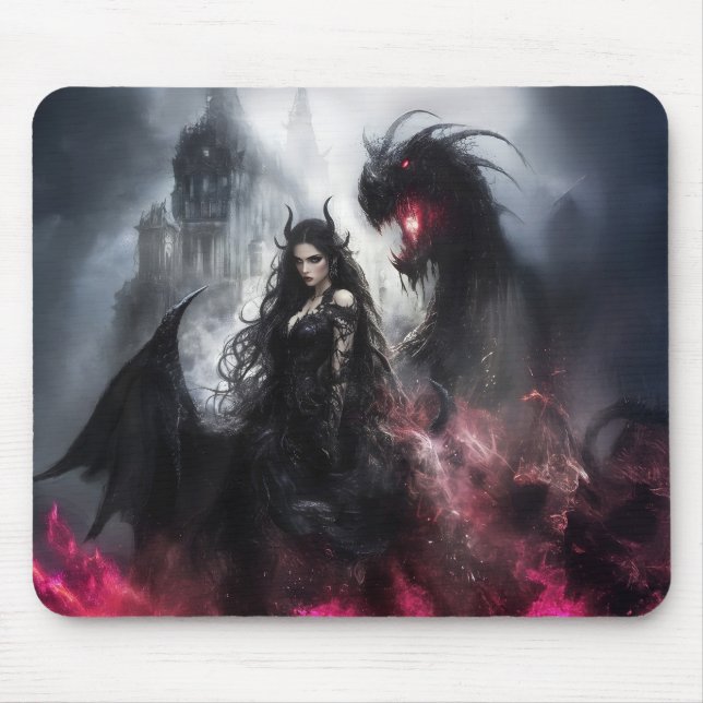 Mousepad Lilith, Deusa Escura, Oculta, Bruxaria, Gótica 1 (Frente)
