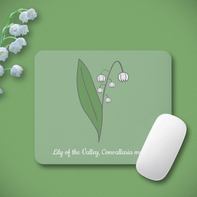 Mousepad Lily Botânica da Flor Pastel do Vale (Botanical Lily of the Valley Mouse Pad)