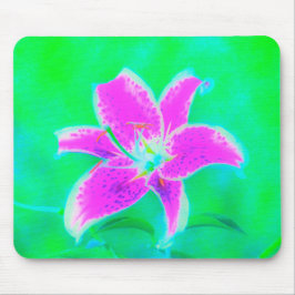 Mousepad Lily, com Stargazer Rosa Quente, em Turquesa e Ver