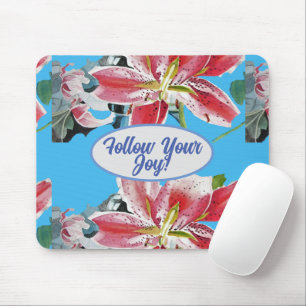 Mousepad Lily Lillies floral Azul Sua Alegria Gel Mou