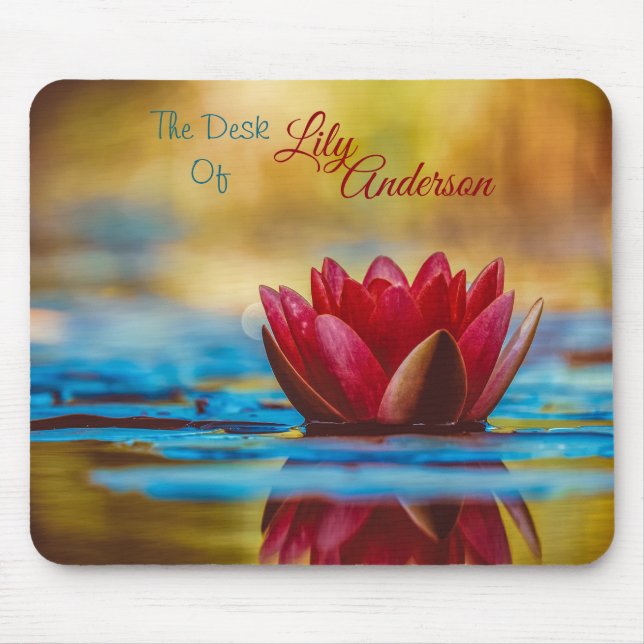Mousepad Lily Red Water "The Desk Of" *Personalize* (Frente)