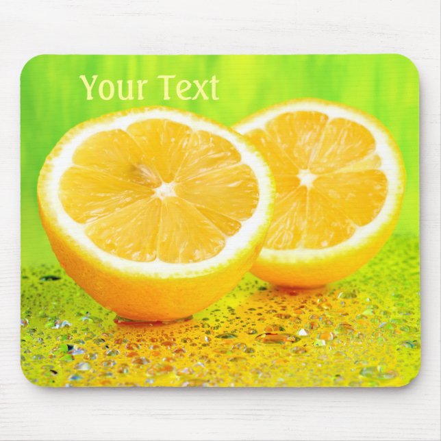 Mousepad Limão fatiado e gota d'água (Frente)