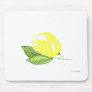 Mousepad Limão - pintura amarela da fruta