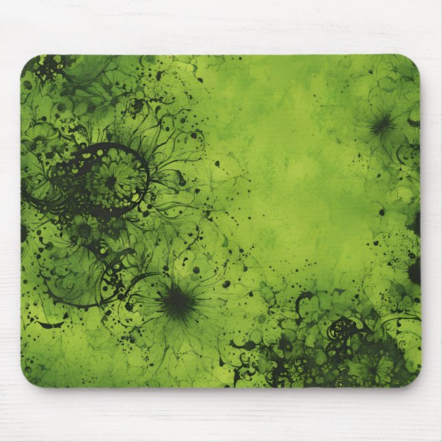 Mousepad Lime Green Grunge com Acentos Pretos (Frente)
