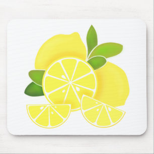 Mousepad Limões fatias de limão padrão dos citrinos sol