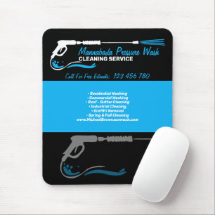 Mousepad Limpeza de água por pressão azul preta Pro