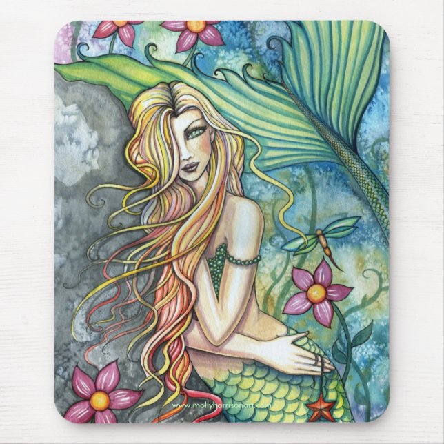 Mousepad Linda Almofada de Rato Sereia por Molly Harrison (Frente)