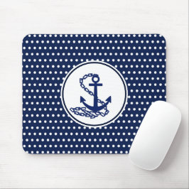 Mousepad Linda Âncora, Estilo Marítimo Azul E Branco