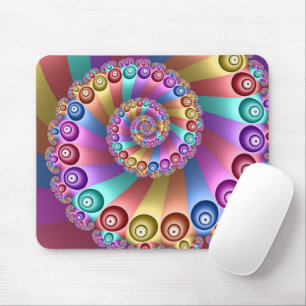 Mousepad Linda Arco-Íris Colores Abstrato de Arte Fractal