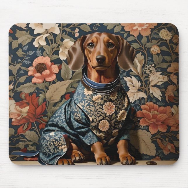Mousepad Linda Brown Dachshund | Retrato Dachshund (Frente)