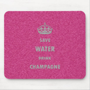 Mousepad Linda e legal garota salve água bebida champanhe