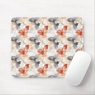 Mousepad Linda feminina Peach Blue e White Floral