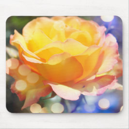 Mousepad Linda flor de rosa amarela. Fotografia floral.
